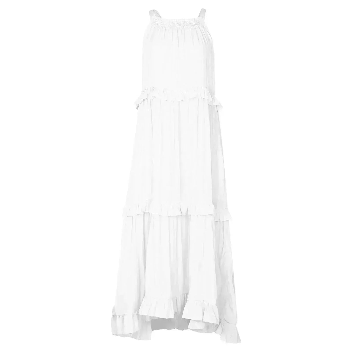 European and American Summer Style Lotus Leaf Edge Long Dress