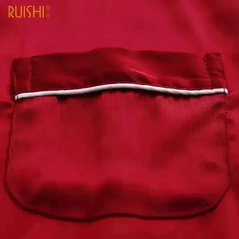 J&Q Christmas Couple Matching Silk Pajamas for men and women