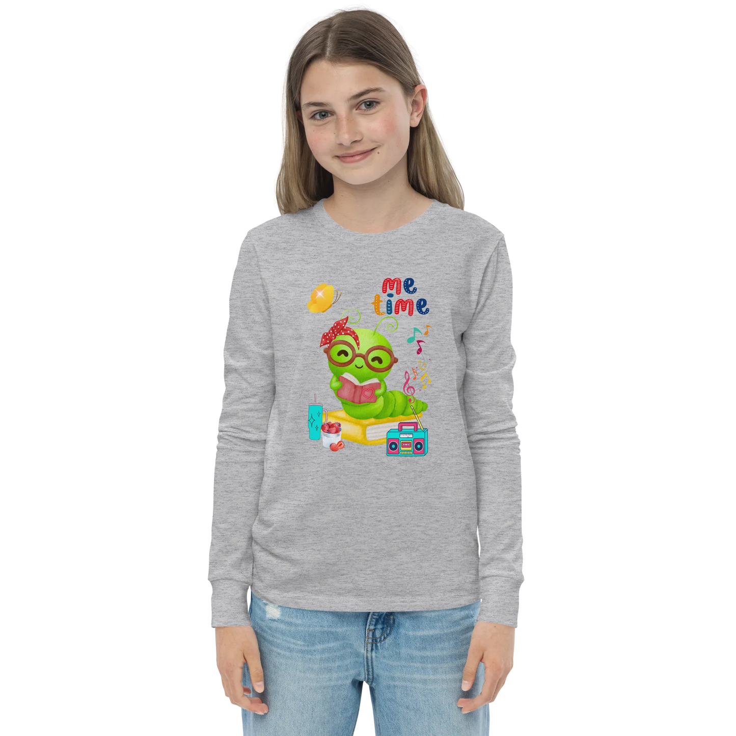 Me Time Glow Worm Youth Long Sleeve Tee