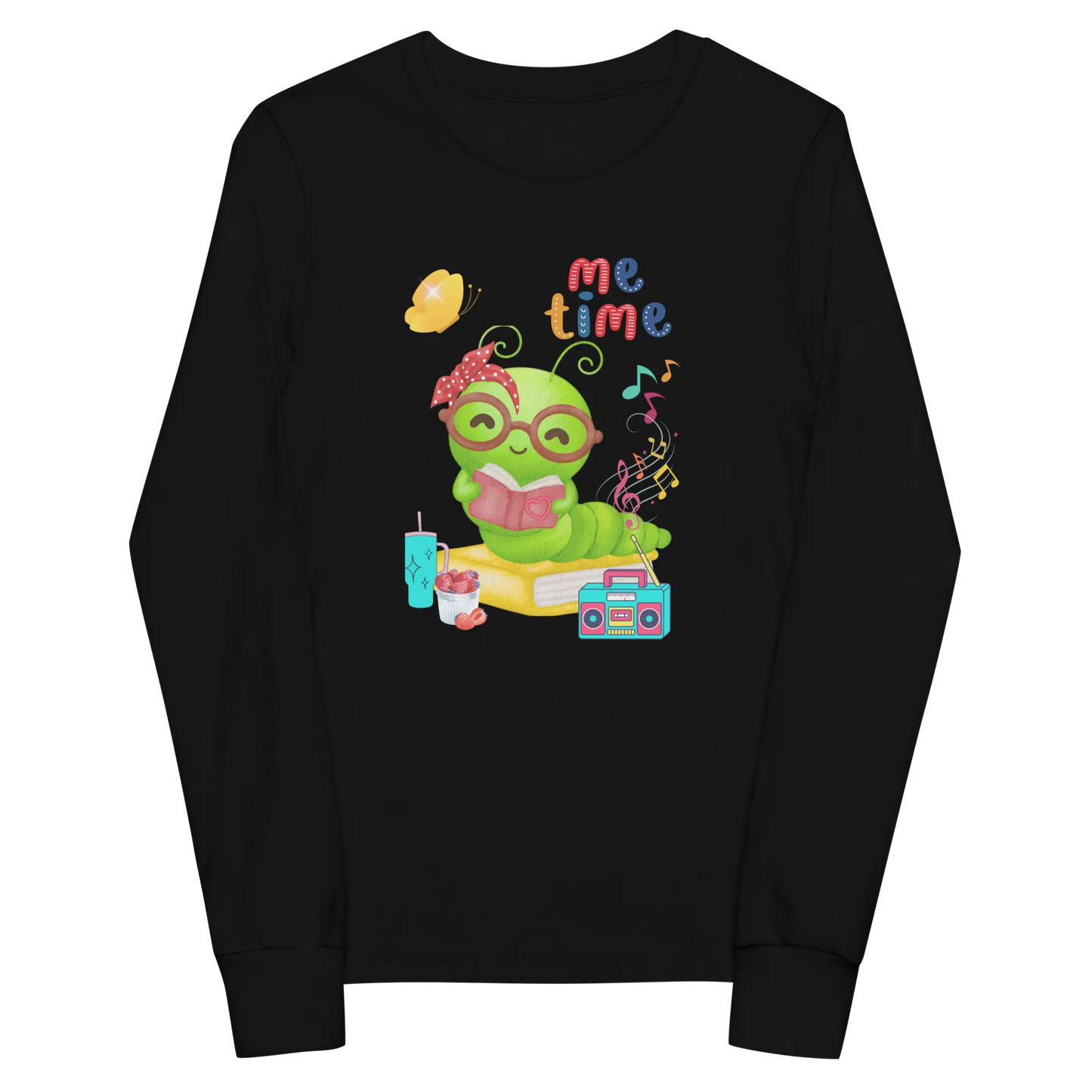Me Time Glow Worm Youth Long Sleeve Tee