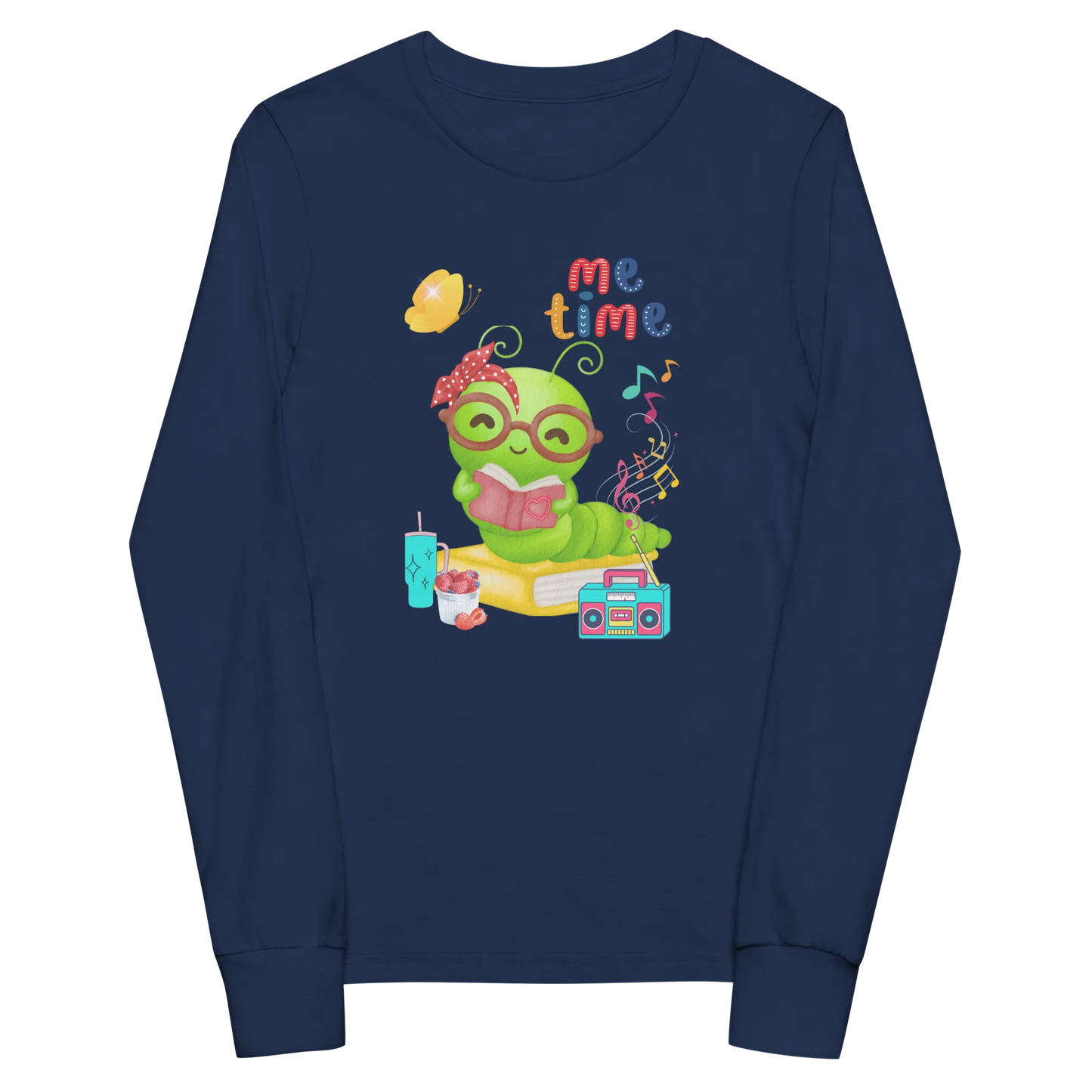Me Time Glow Worm Youth Long Sleeve Tee