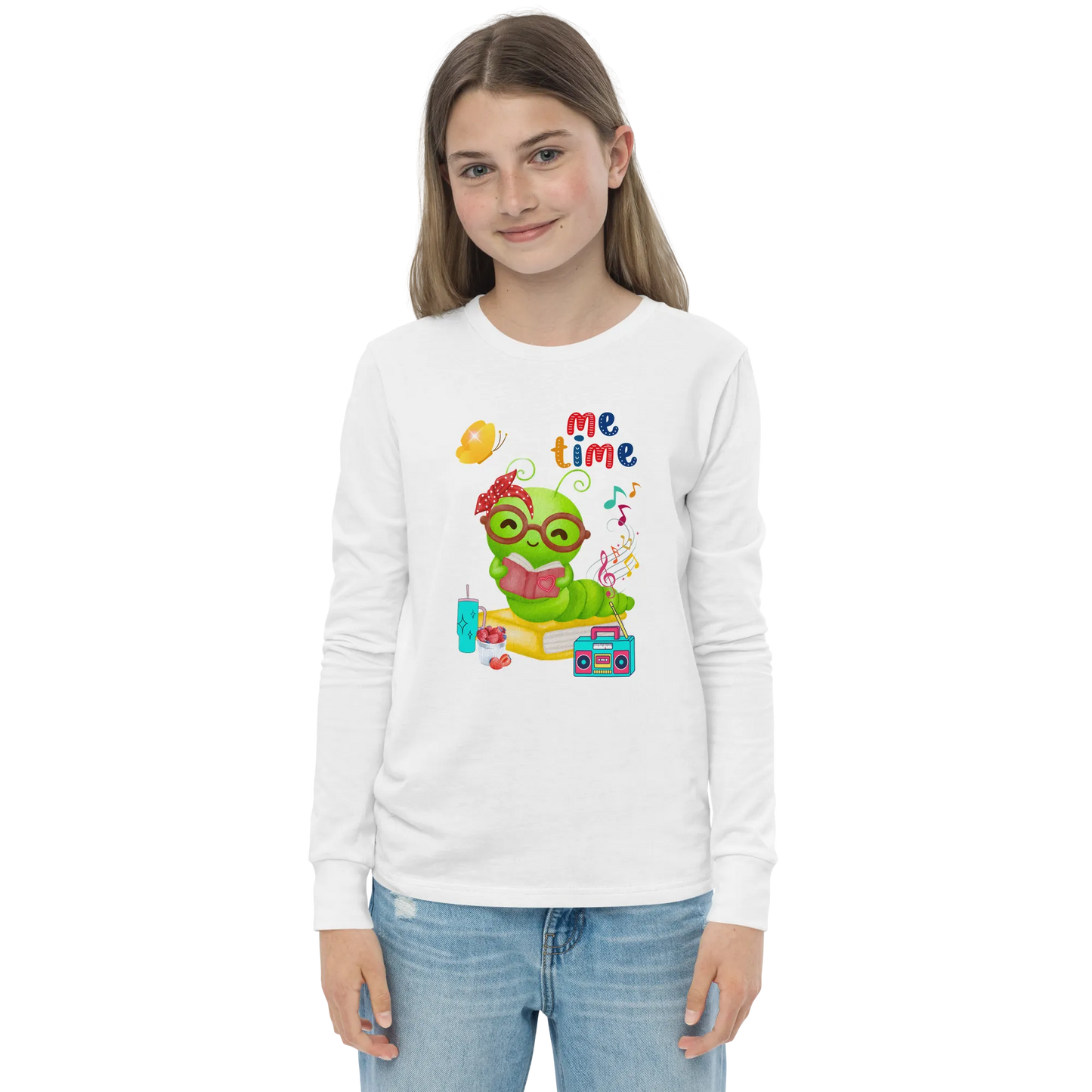 Me Time Glow Worm Youth Long Sleeve Tee