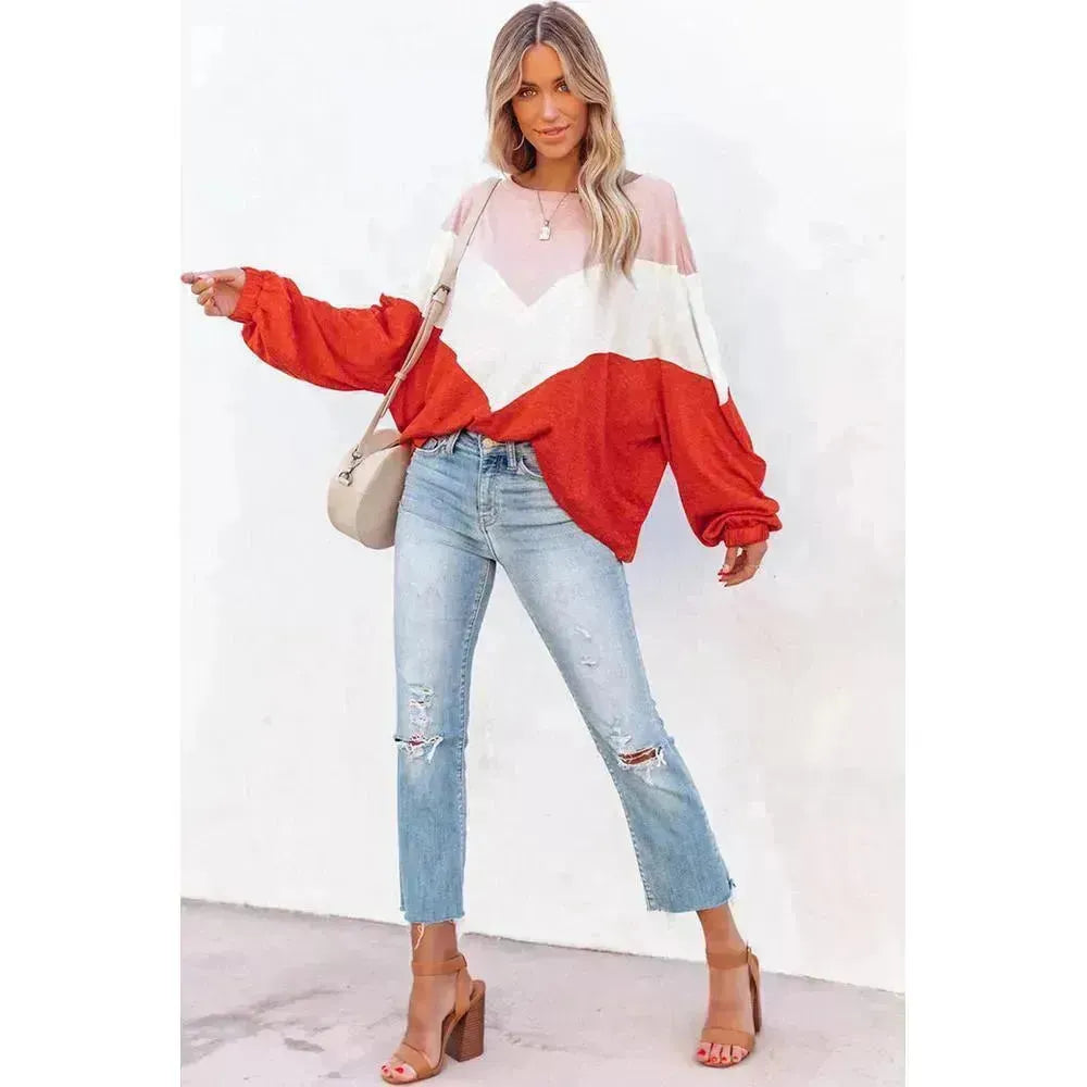 Azura Exchange Chevron Knit Top - S - Scarlett Rolling