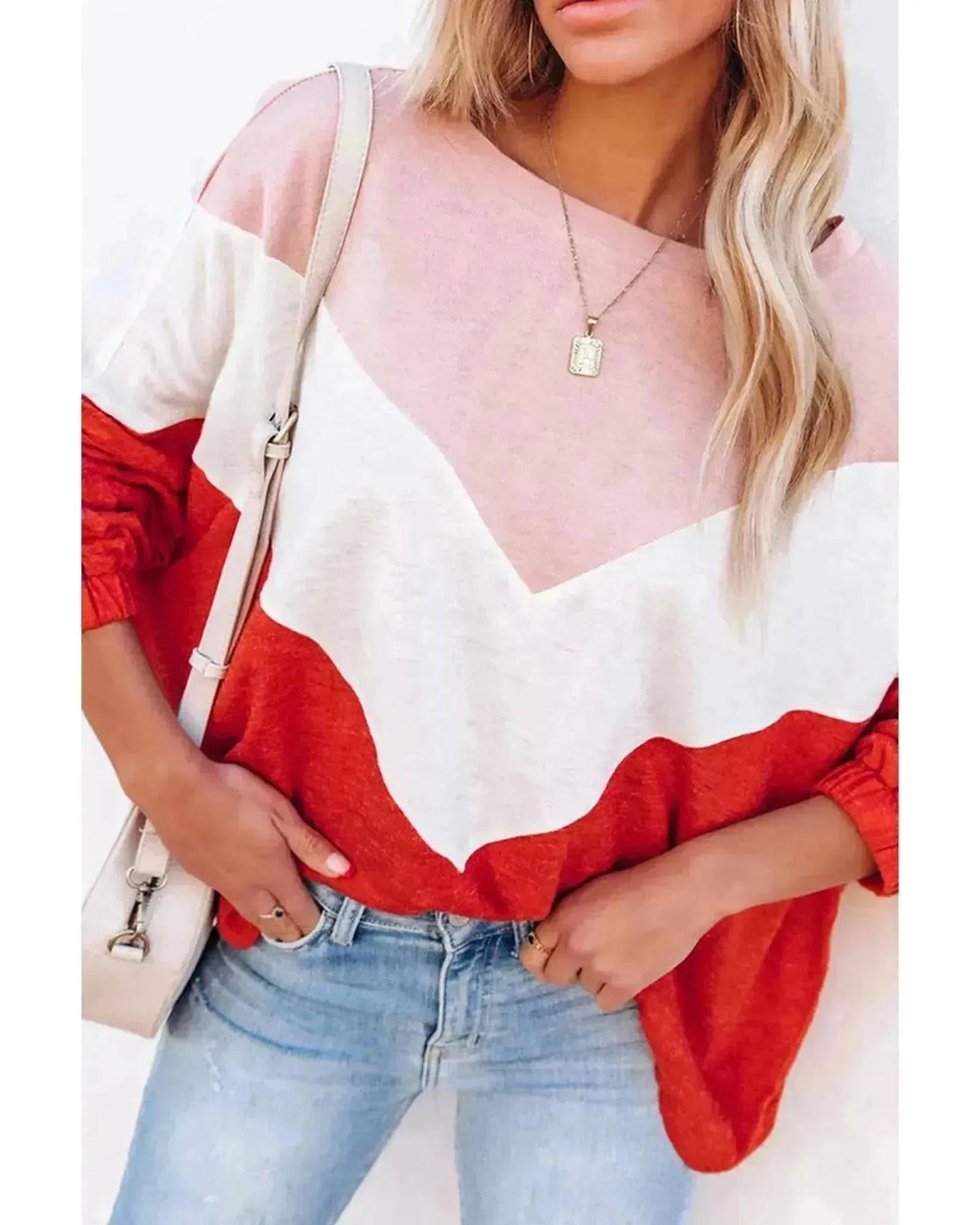 Azura Exchange Chevron Knit Top - S - Scarlett Rolling