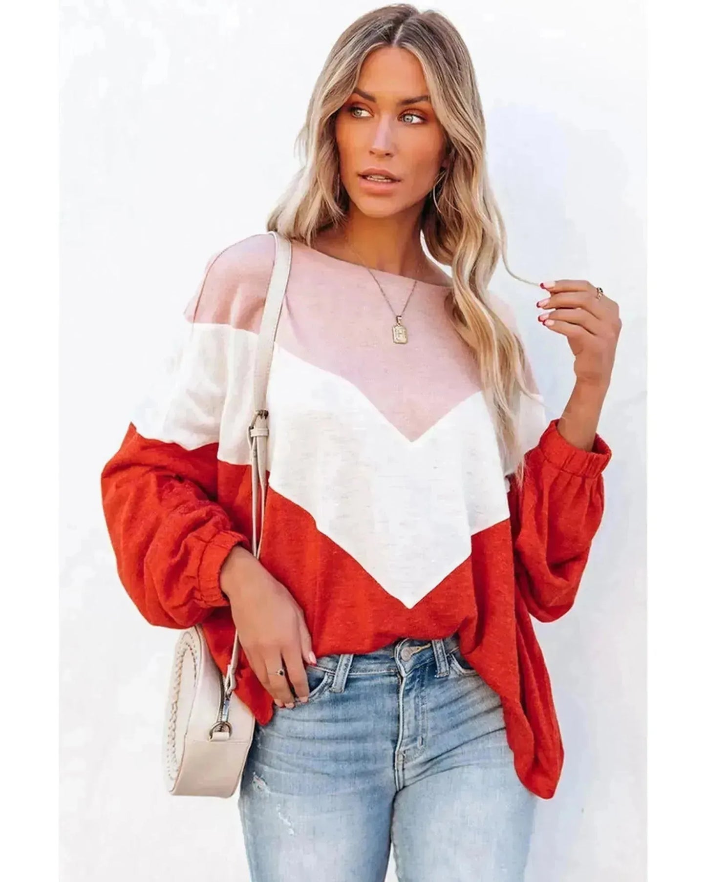 Azura Exchange Chevron Knit Top - S - Scarlett Rolling