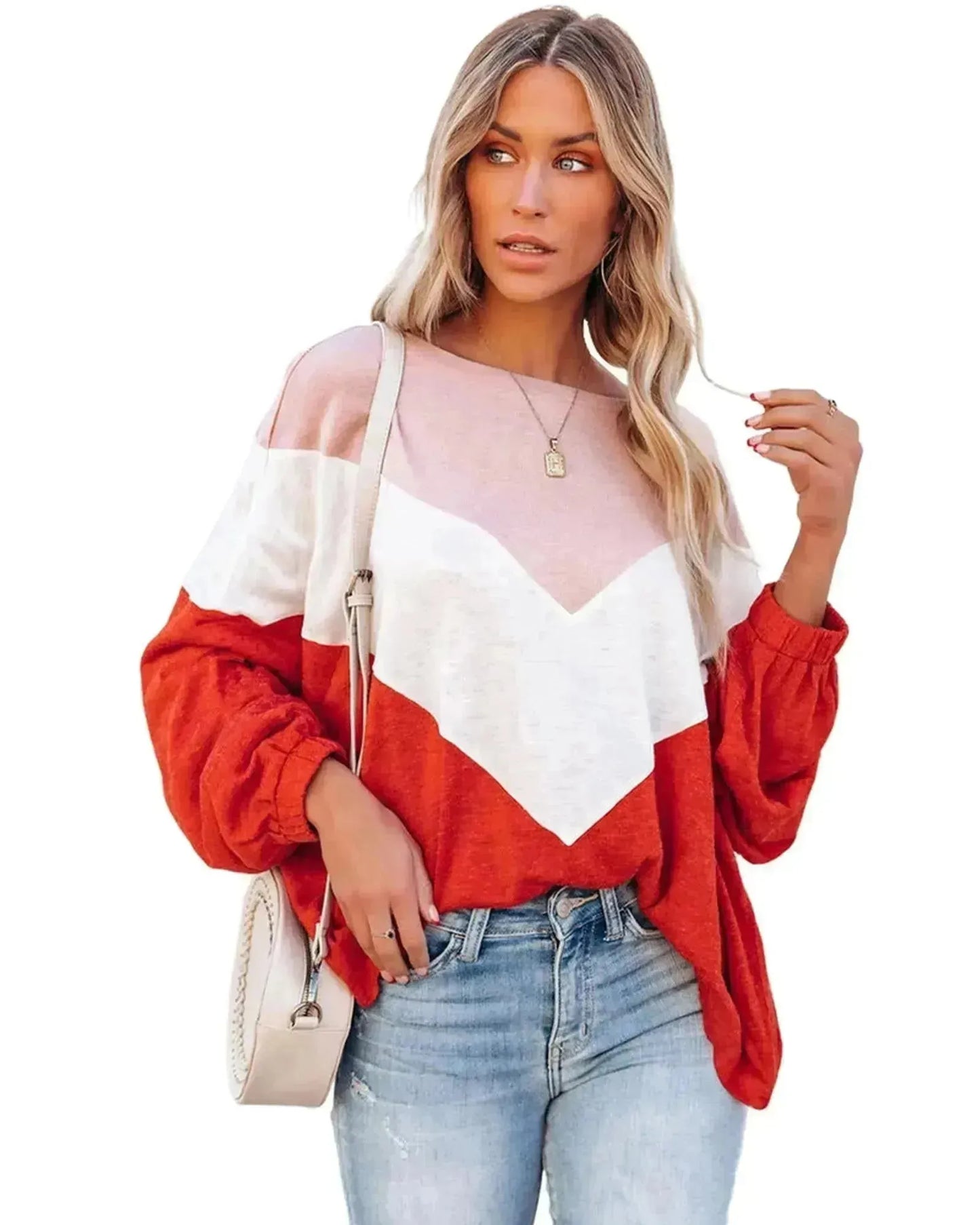 Azura Exchange Chevron Knit Top - S - Scarlett Rolling