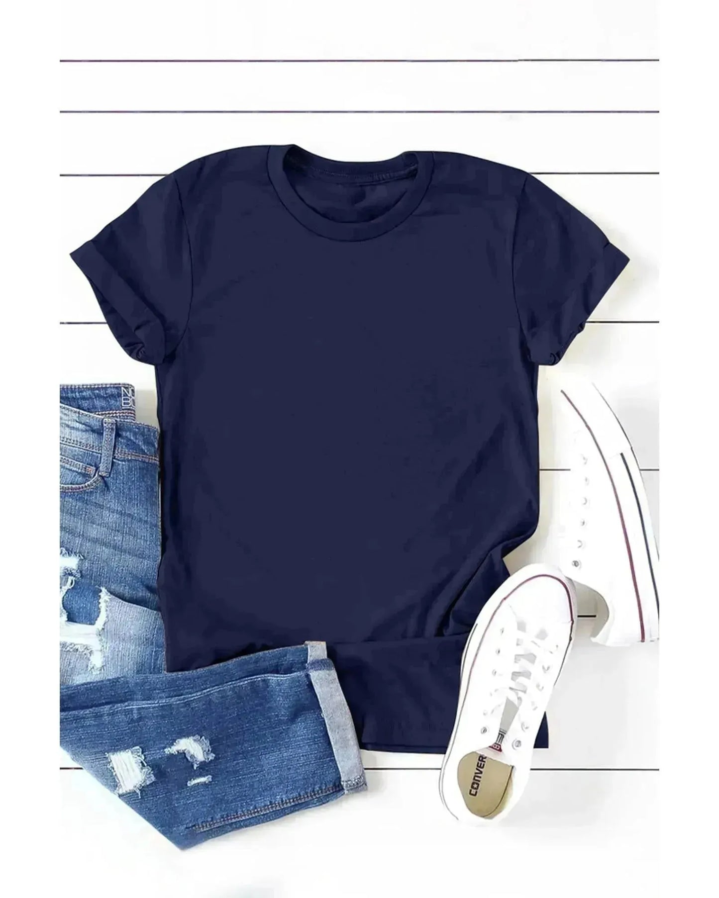 Azura Exchange Modern Crew Neck Tee - S - Scarlett Rolling