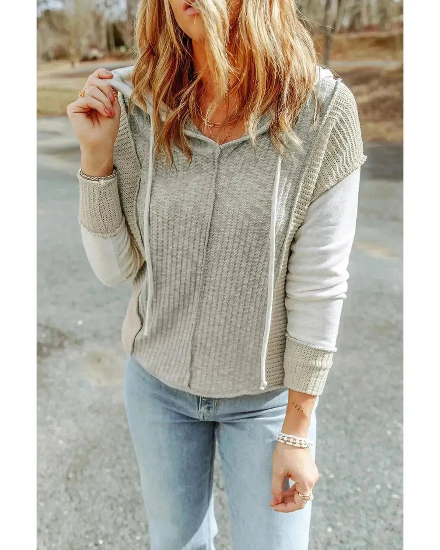 Azura Exchange Patchwork Knit Hoodie - XL - Scarlett Rolling