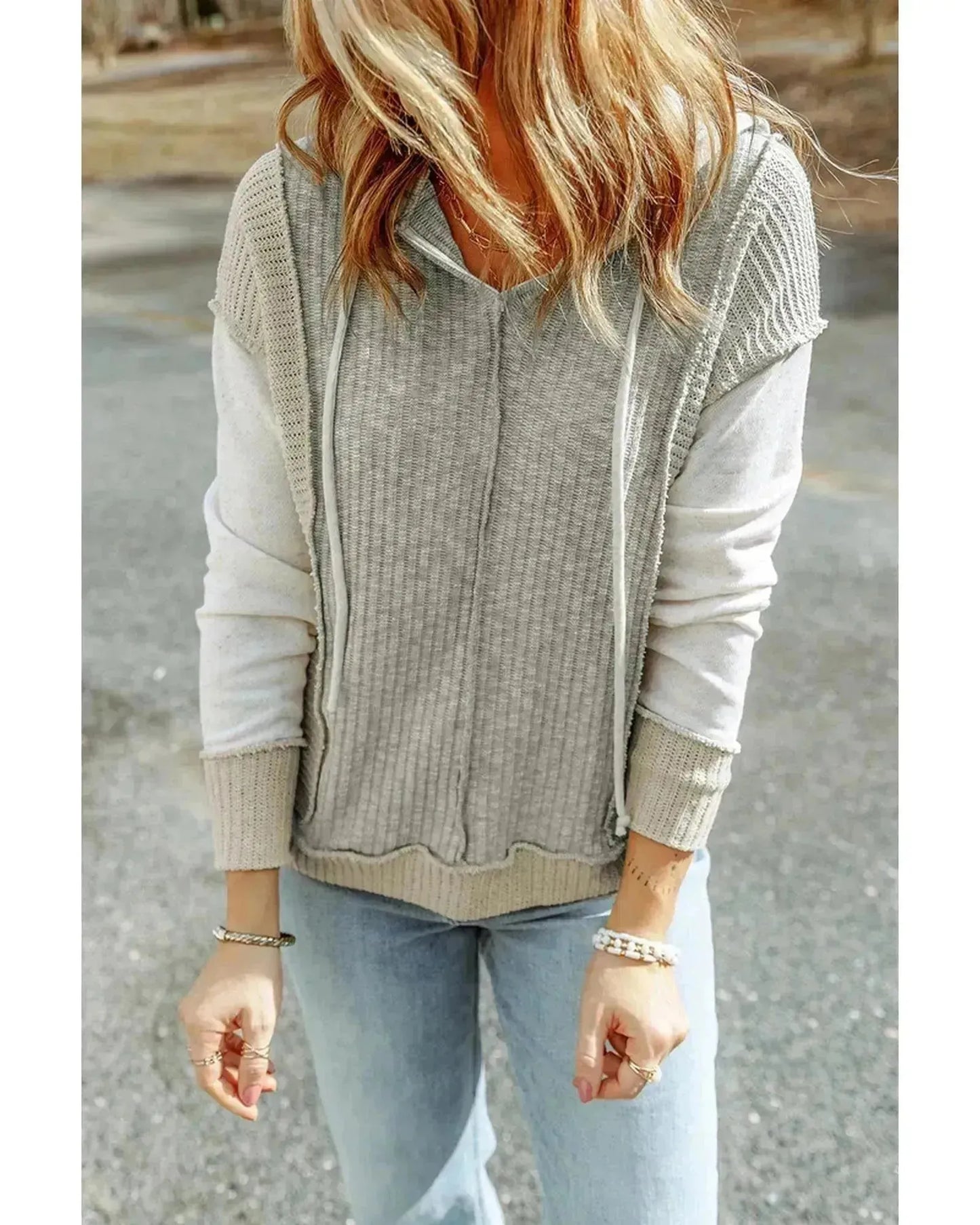 Azura Exchange Patchwork Knit Hoodie - XL - Scarlett Rolling