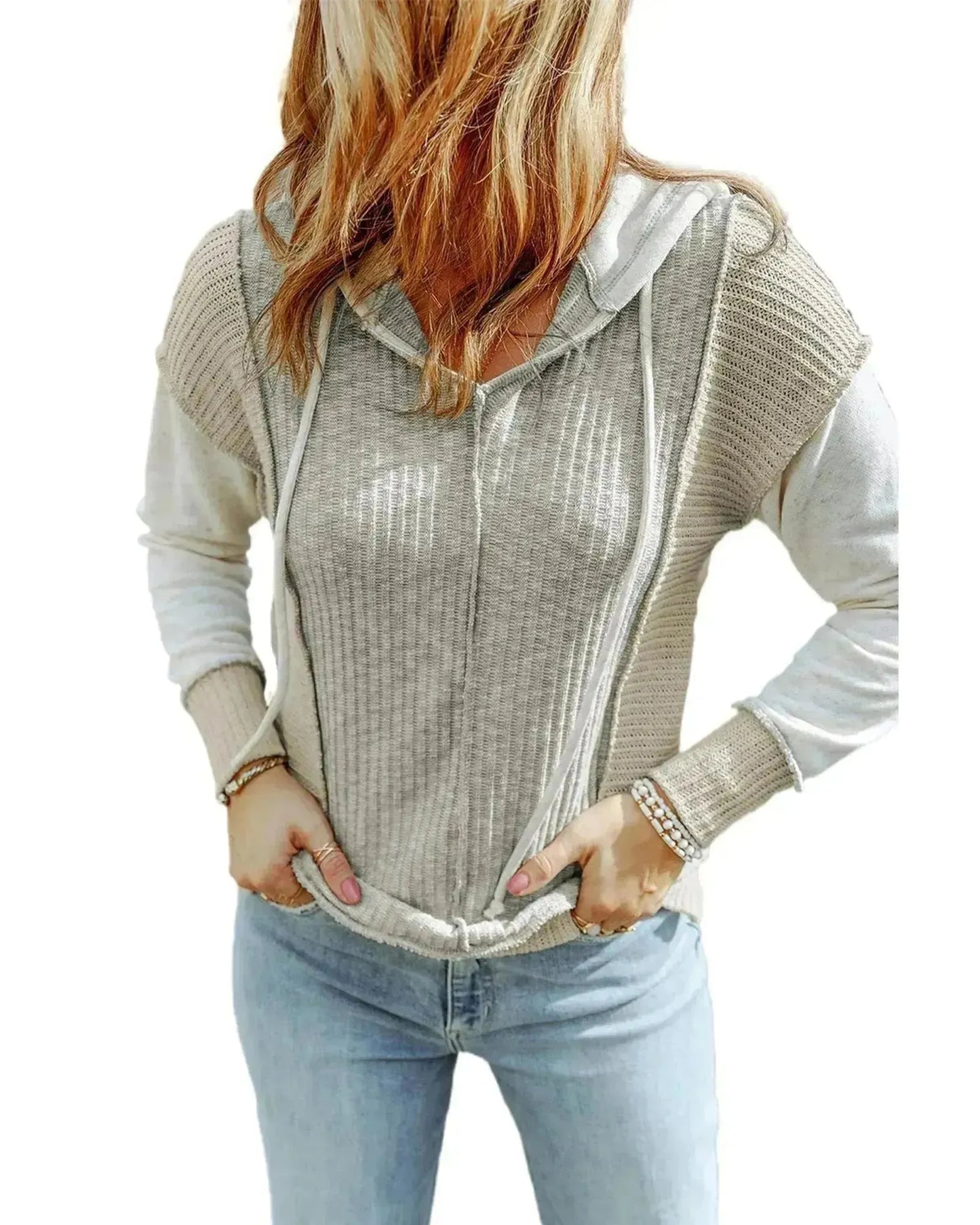 Azura Exchange Patchwork Knit Hoodie - XL - Scarlett Rolling