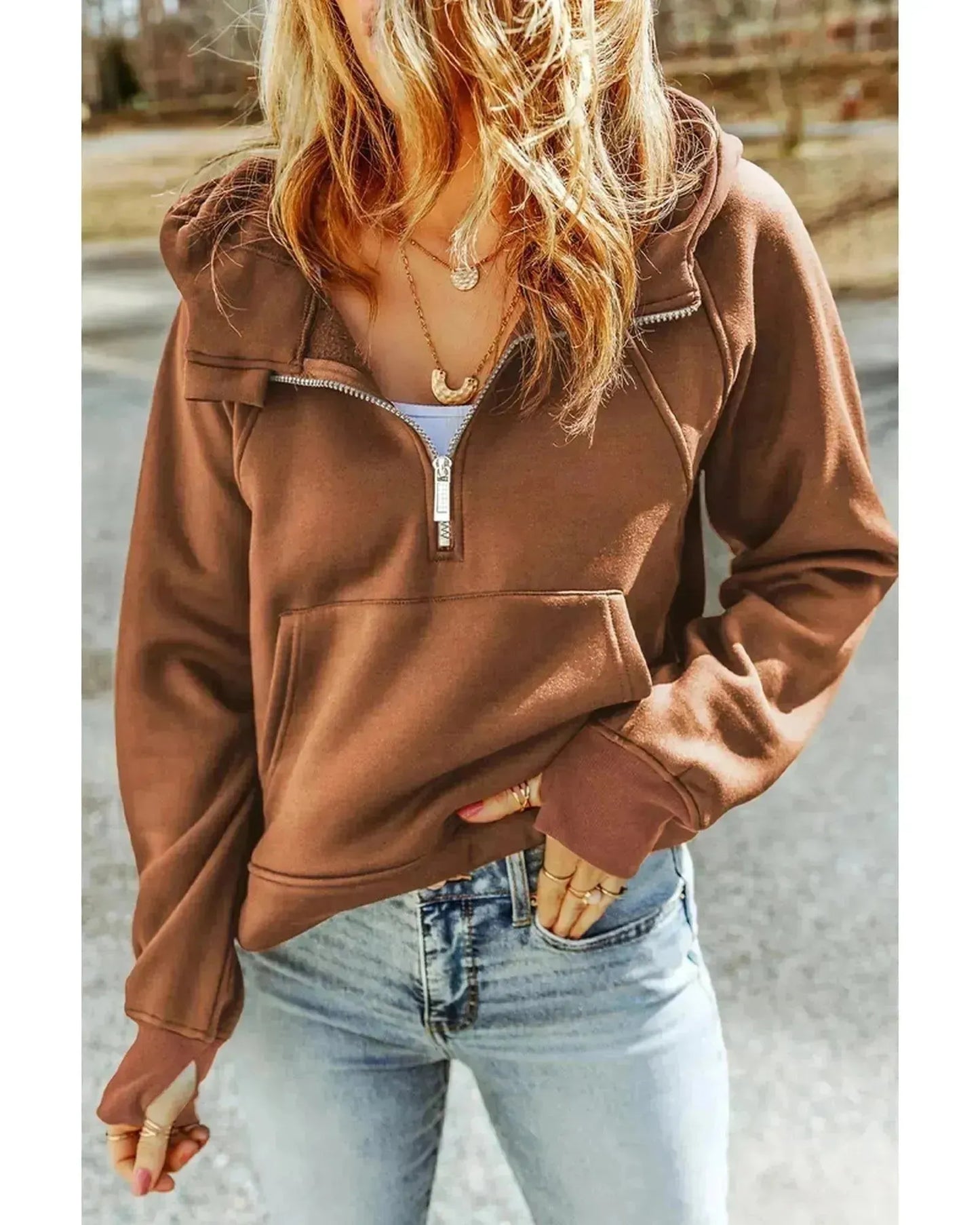 Azura Exchange Kangaroo Pocket Hoodie - L - Scarlett Rolling