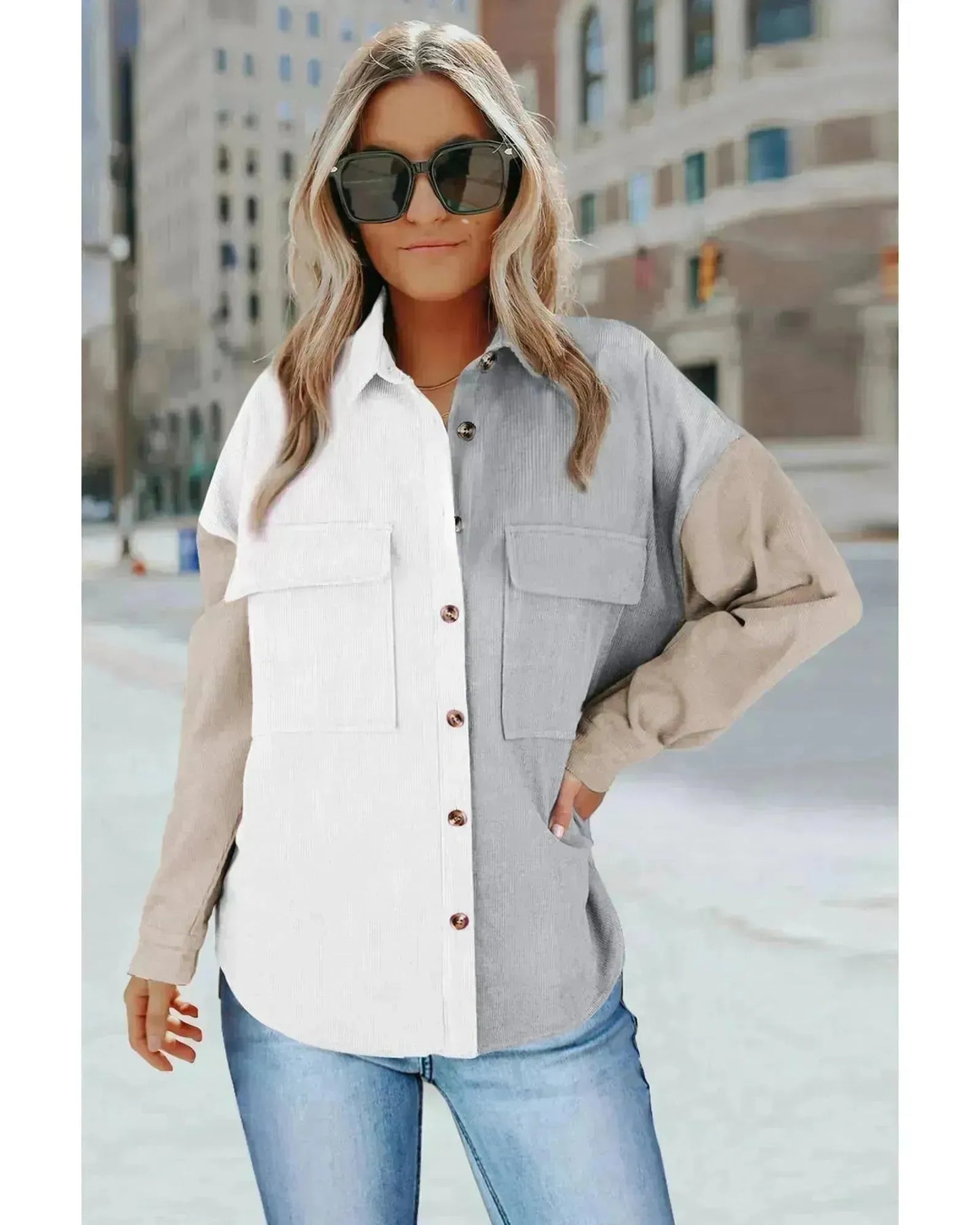 Azura Exchange Button Shirt with Pocket - M - Scarlett Rolling