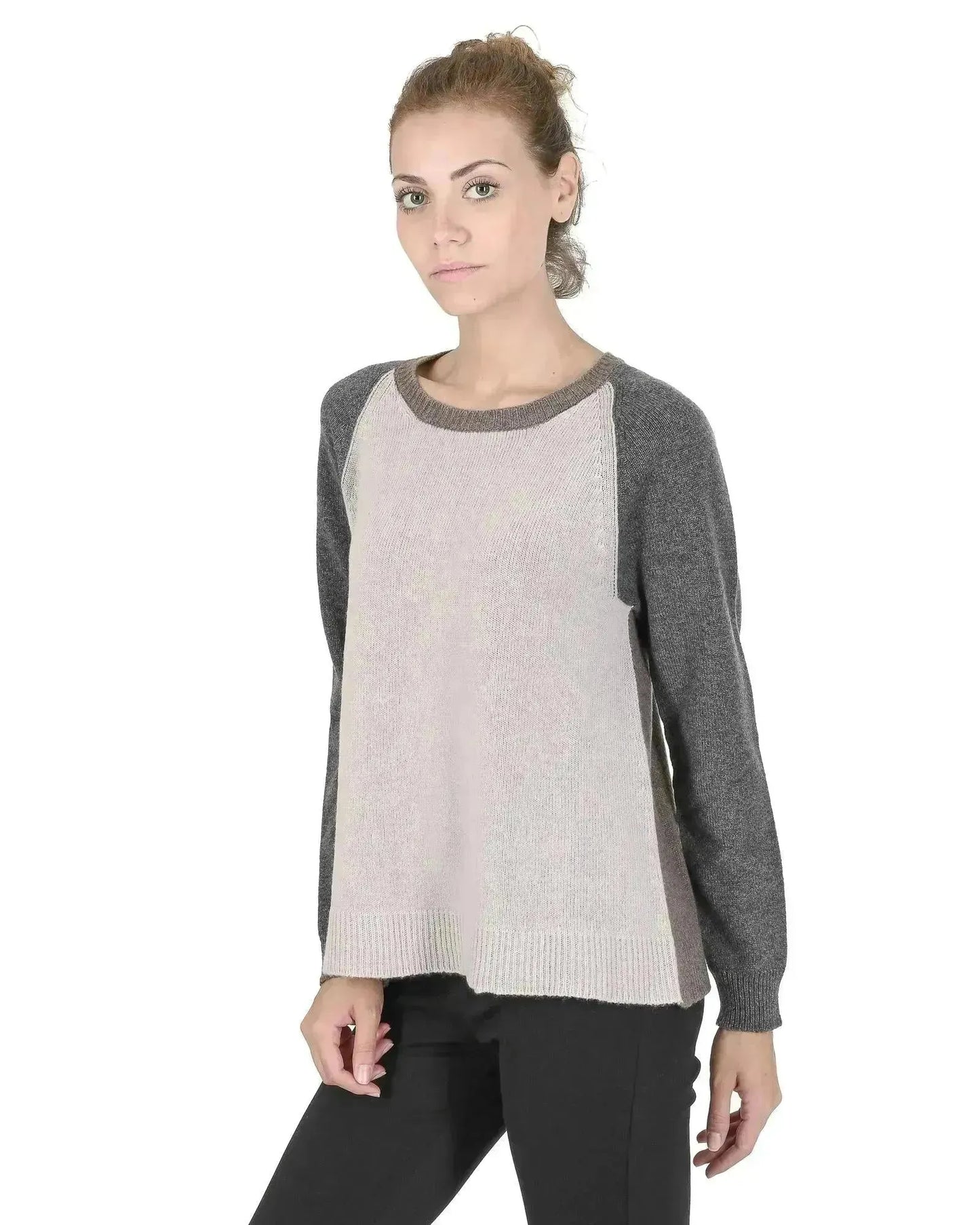 Premium Cashmere Womens Round Neck Sweater - 42 EU - Scarlett Rolling