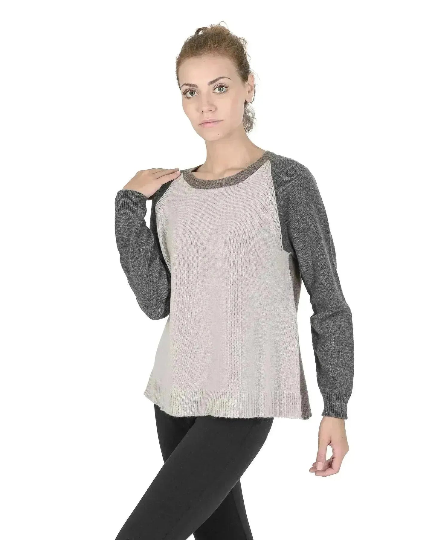 Premium Cashmere Womens Round Neck Sweater - 42 EU - Scarlett Rolling