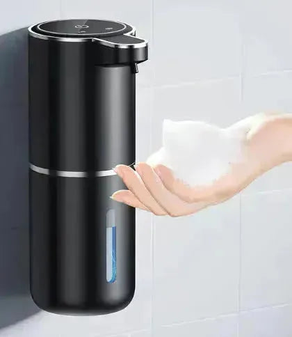 Black Automatic Foaming Soap Dispenser with Rechargeable Battery, Touch Control, and 380ml Capacity - IPX5 Waterproof - Scarlett Rolling