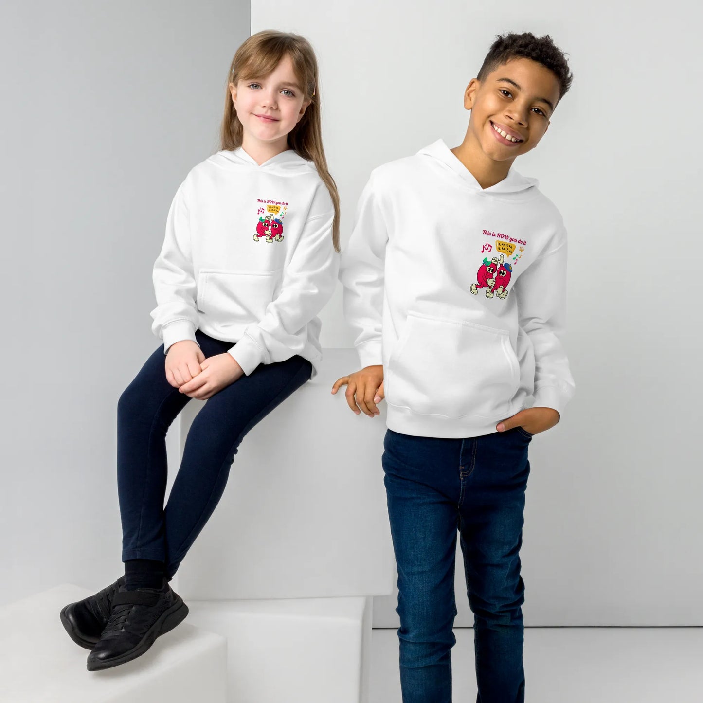 This Is HOW You Do It Beany Dance Small Design Kids Fleece Hoodie