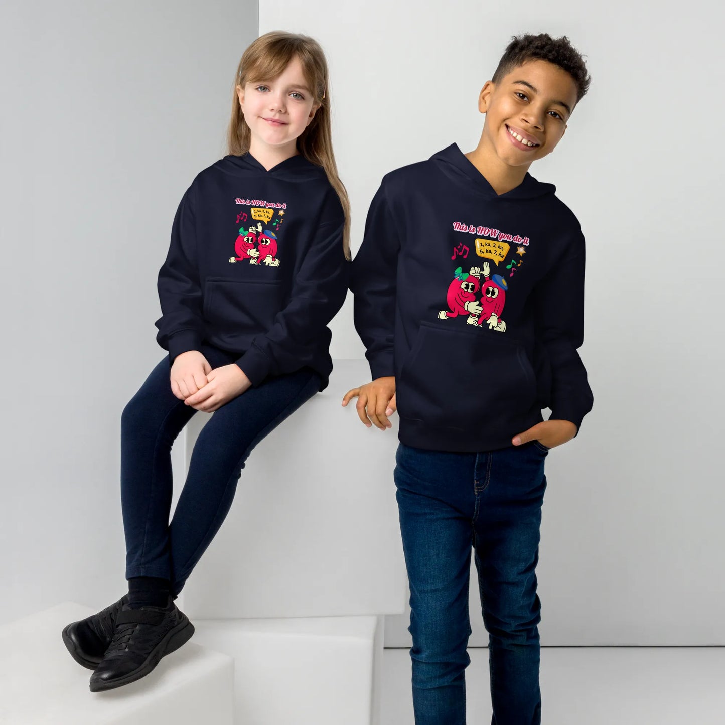 This Is HOW You Do It Beany Dance Big Design Kids Fleece Hoodie