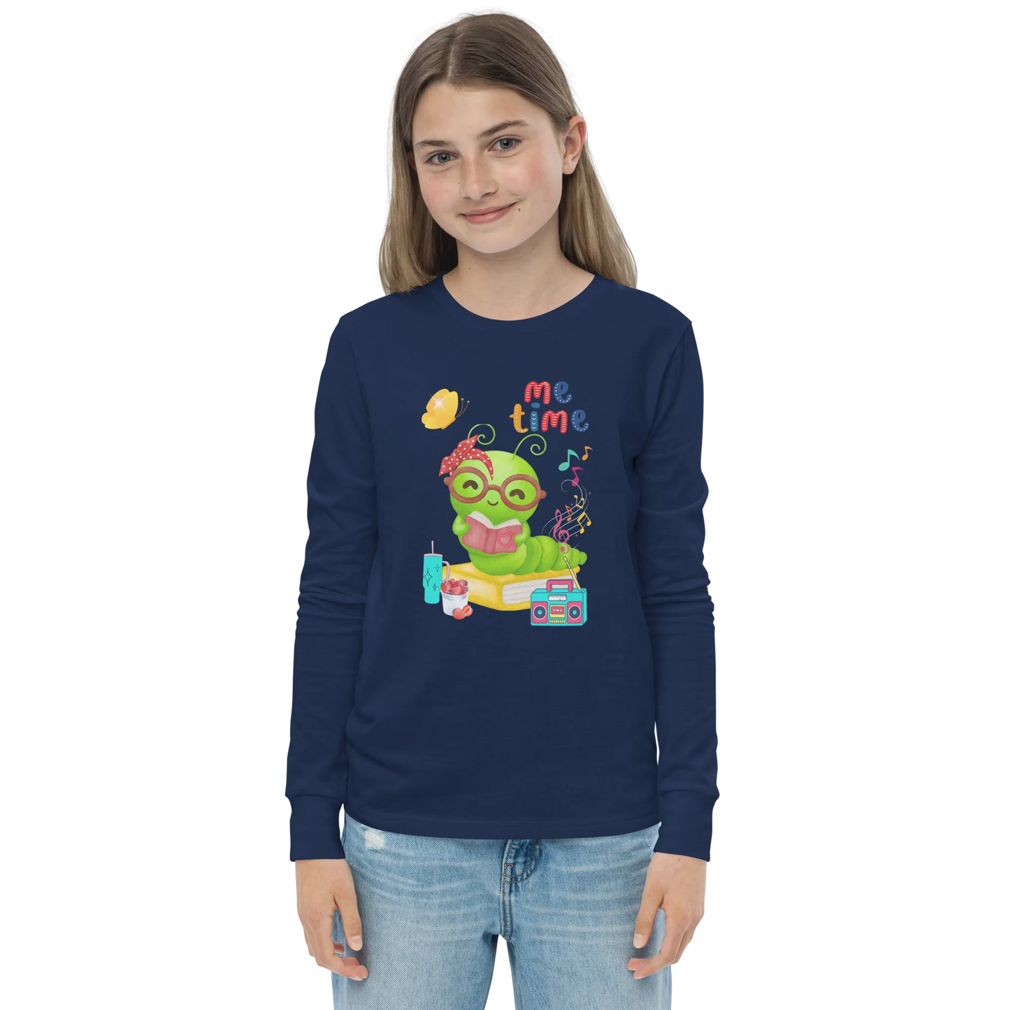 Me Time Glow Worm Youth Long Sleeve Tee