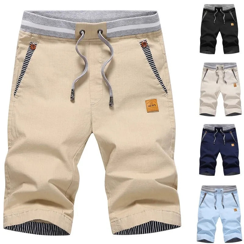 Mens Beach Pants Summer Casual Pants Pure Cotton Quick Drying Mens Shorts Sports Large Beach Pants Men - Scarlett Rolling