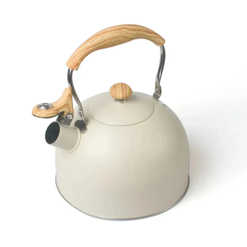 2.5 Liter Tea Whistling Kettle Stainless Steel Modern Whistling Tea Pot for Stovetop Cream - Scarlett Rolling