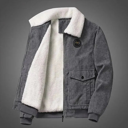 Men's Winter Korean Style Casual Corduroy Lapel Jacket