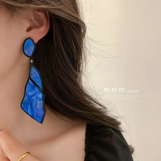 Minar Korean Trendy Arcylic Dangle Earrings for Women