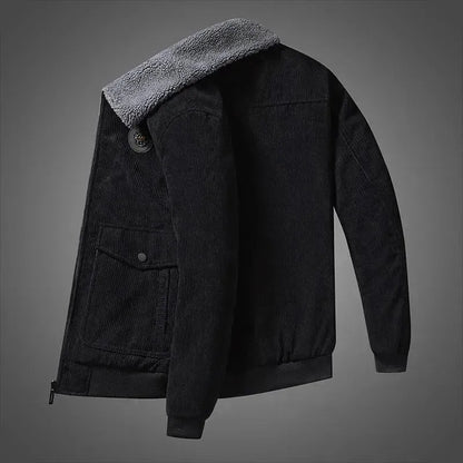 Men's Winter Korean Style Casual Corduroy Lapel Jacket