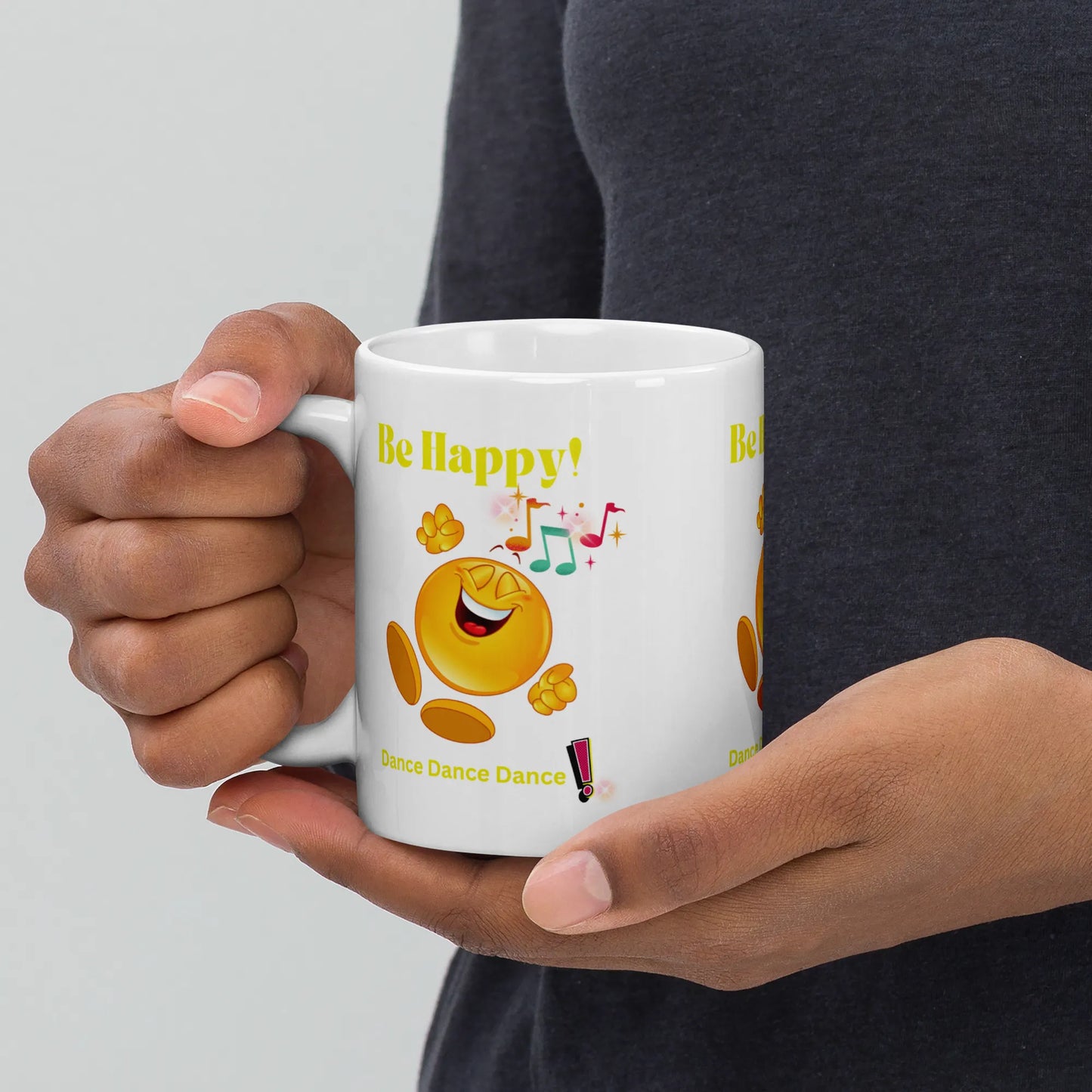 Be Happy Dance White Glossy Mug POD