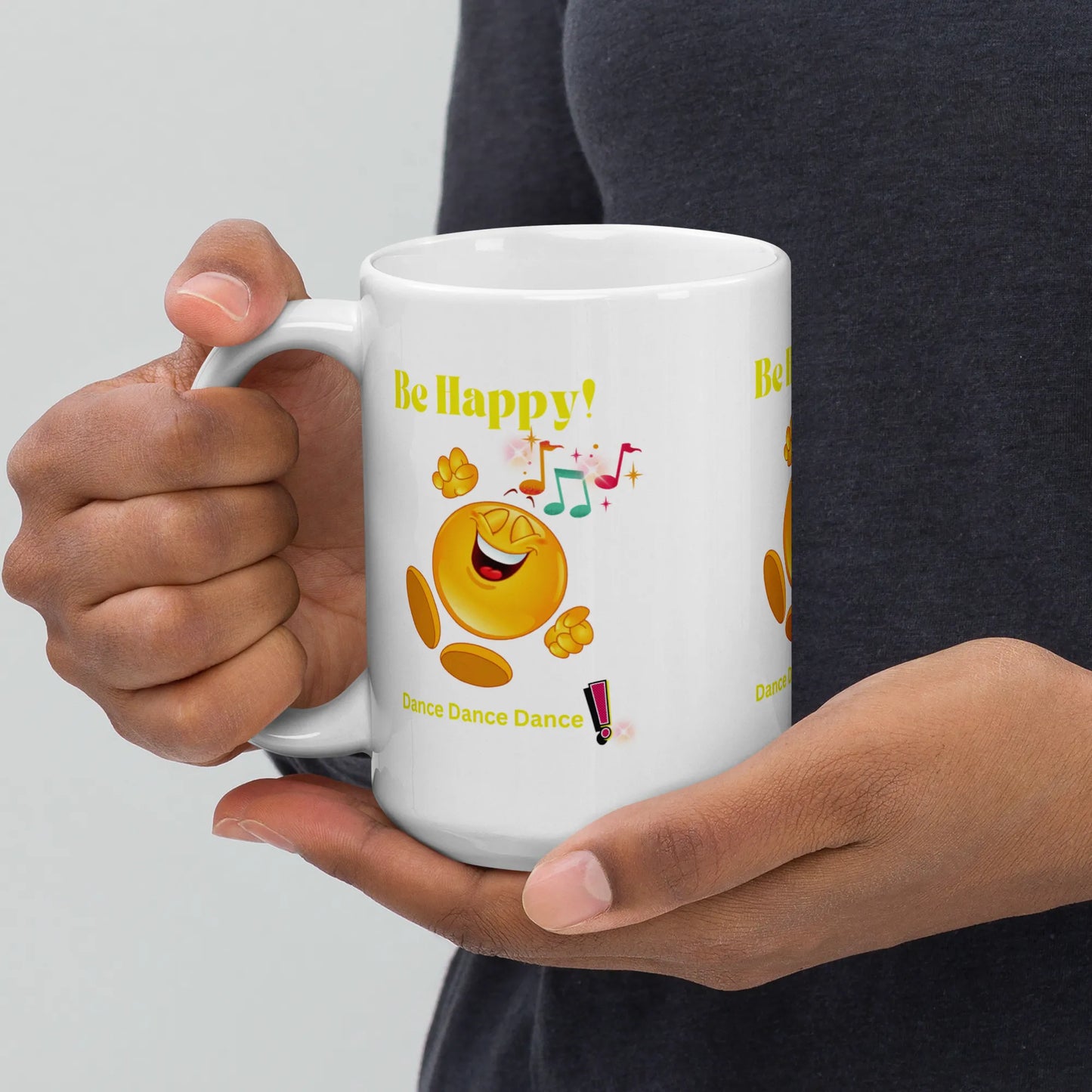 Be Happy Dance White Glossy Mug POD