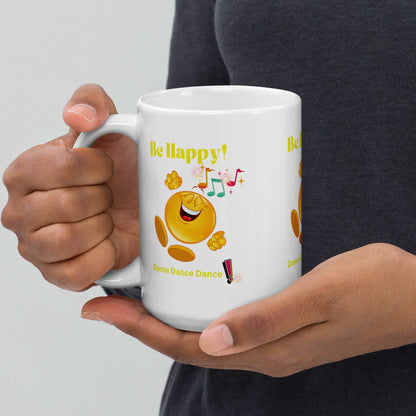 Be Happy Dance White Glossy Mug POD