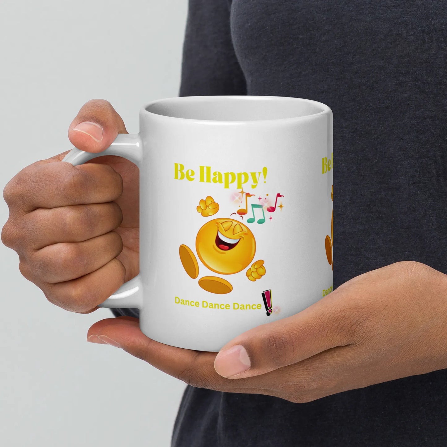 Be Happy Dance White Glossy Mug POD