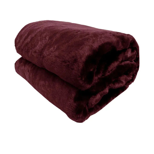 Faux Mink Throw Rug Wine - Scarlett Rolling