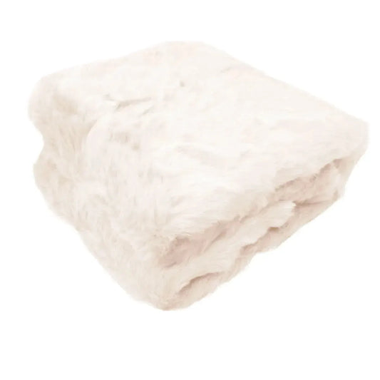 Ariana Long Fleece Faux Fur Throw Rug Light Peach - Scarlett Rolling