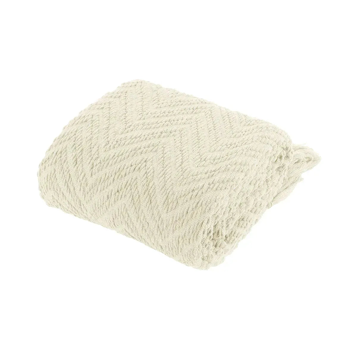 Ezra Cream Knitted Throw Rug - Scarlett Rolling