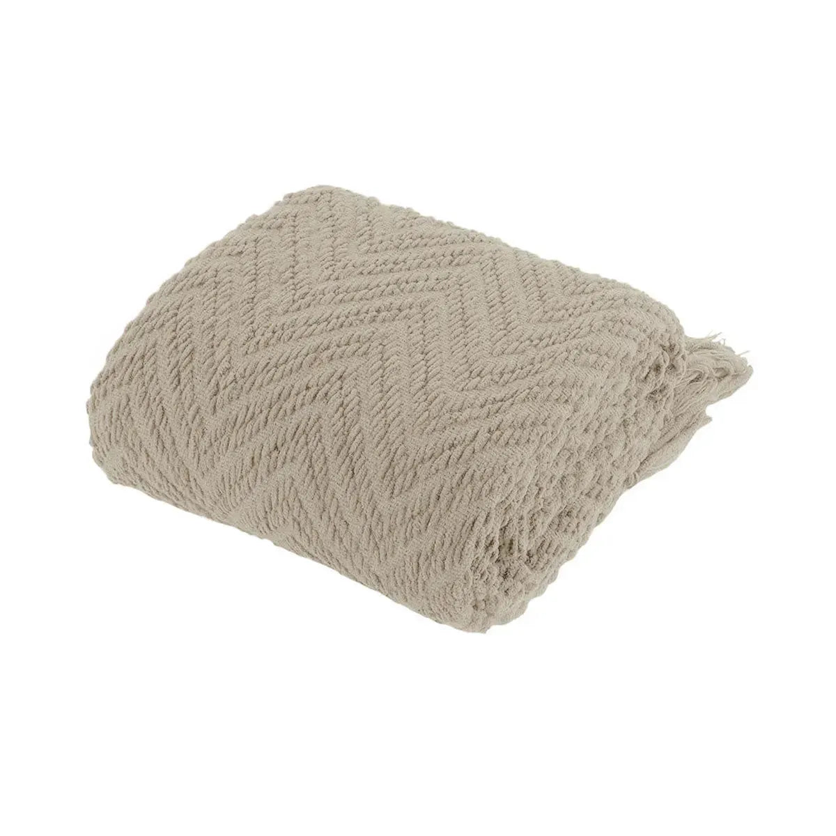 Ezra Taupe Knitted Throw Rug - Scarlett Rolling