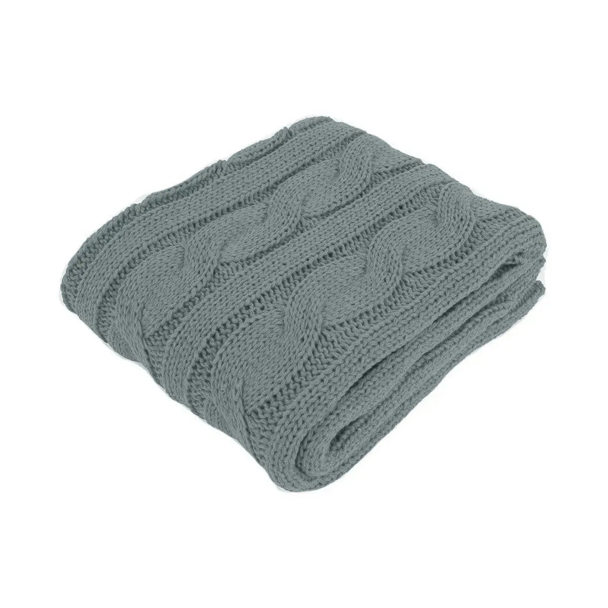 Hudson Grey Knitted Throw Rug - Scarlett Rolling