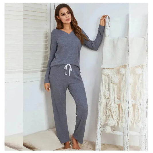 Polycotton Thicken Knit Tracksuit Set Jogger Set Lounge Wear UK Size (M Size) - Scarlett Rolling