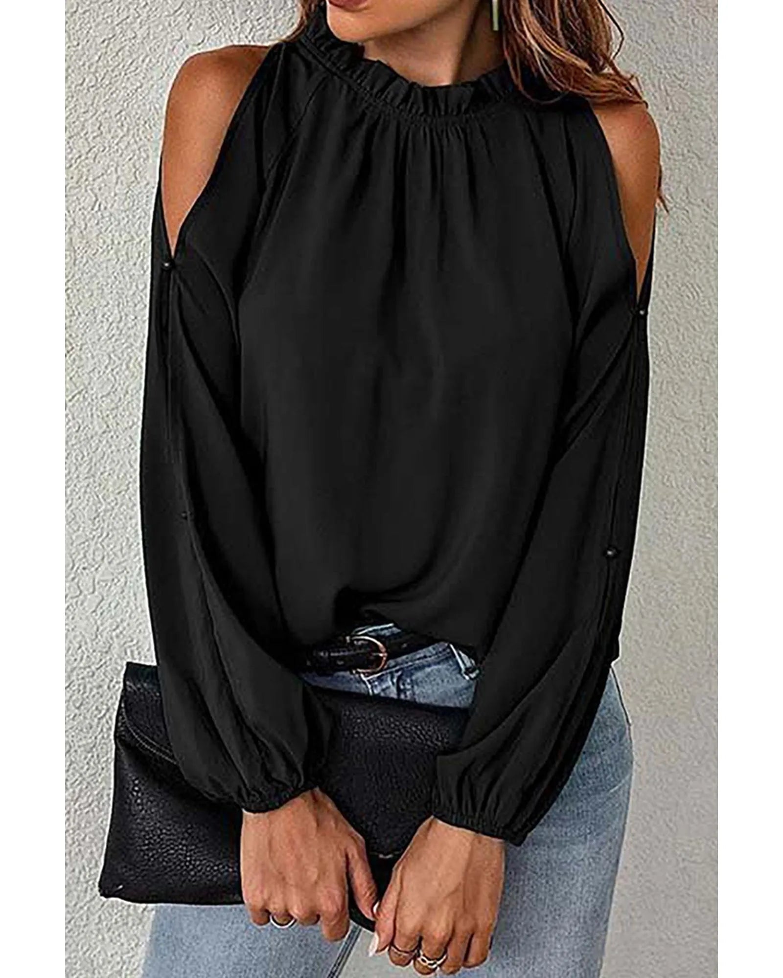 Azura Exchange Bishop Sleeve Blouse - S - Scarlett Rolling