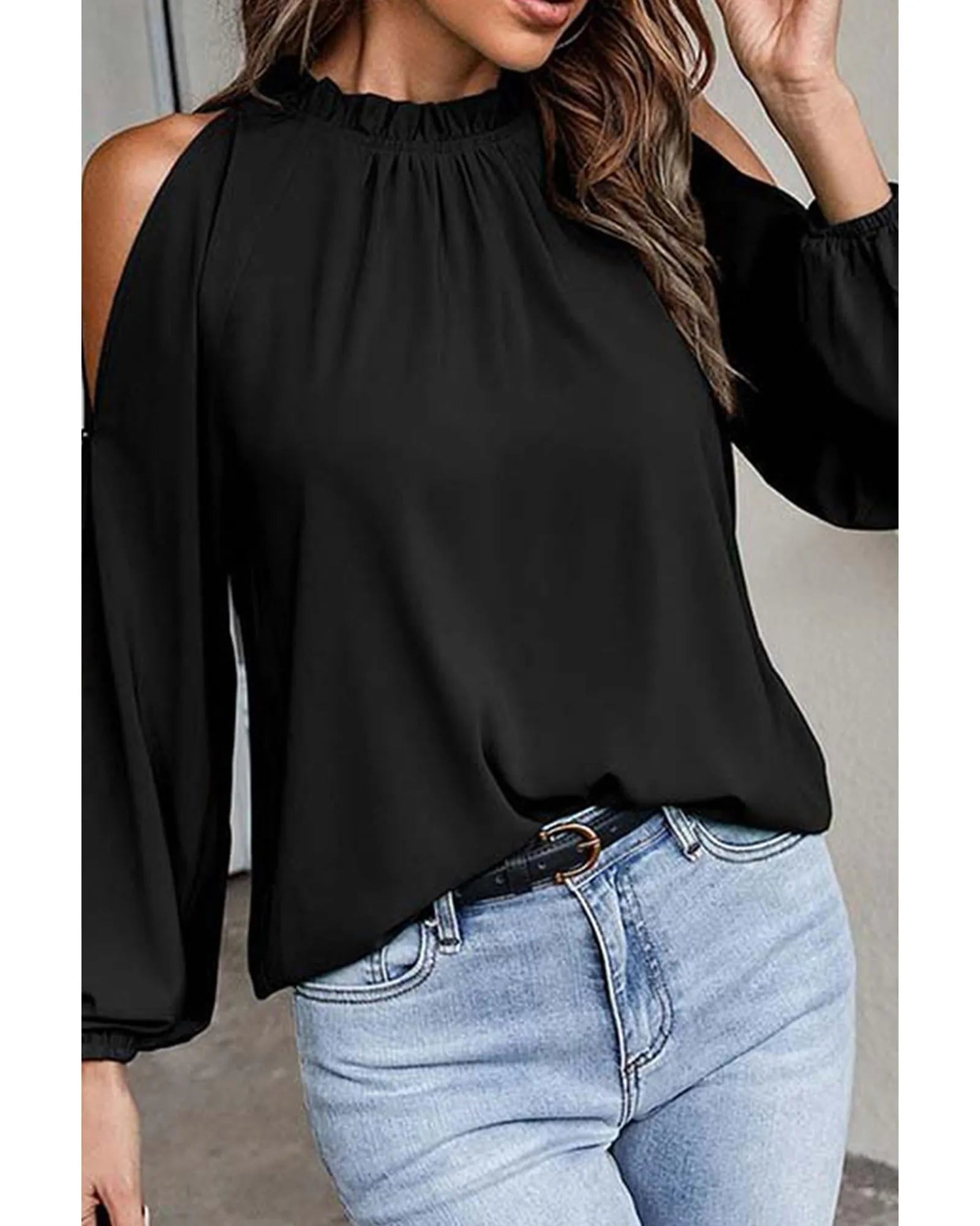 Azura Exchange Bishop Sleeve Blouse - S - Scarlett Rolling