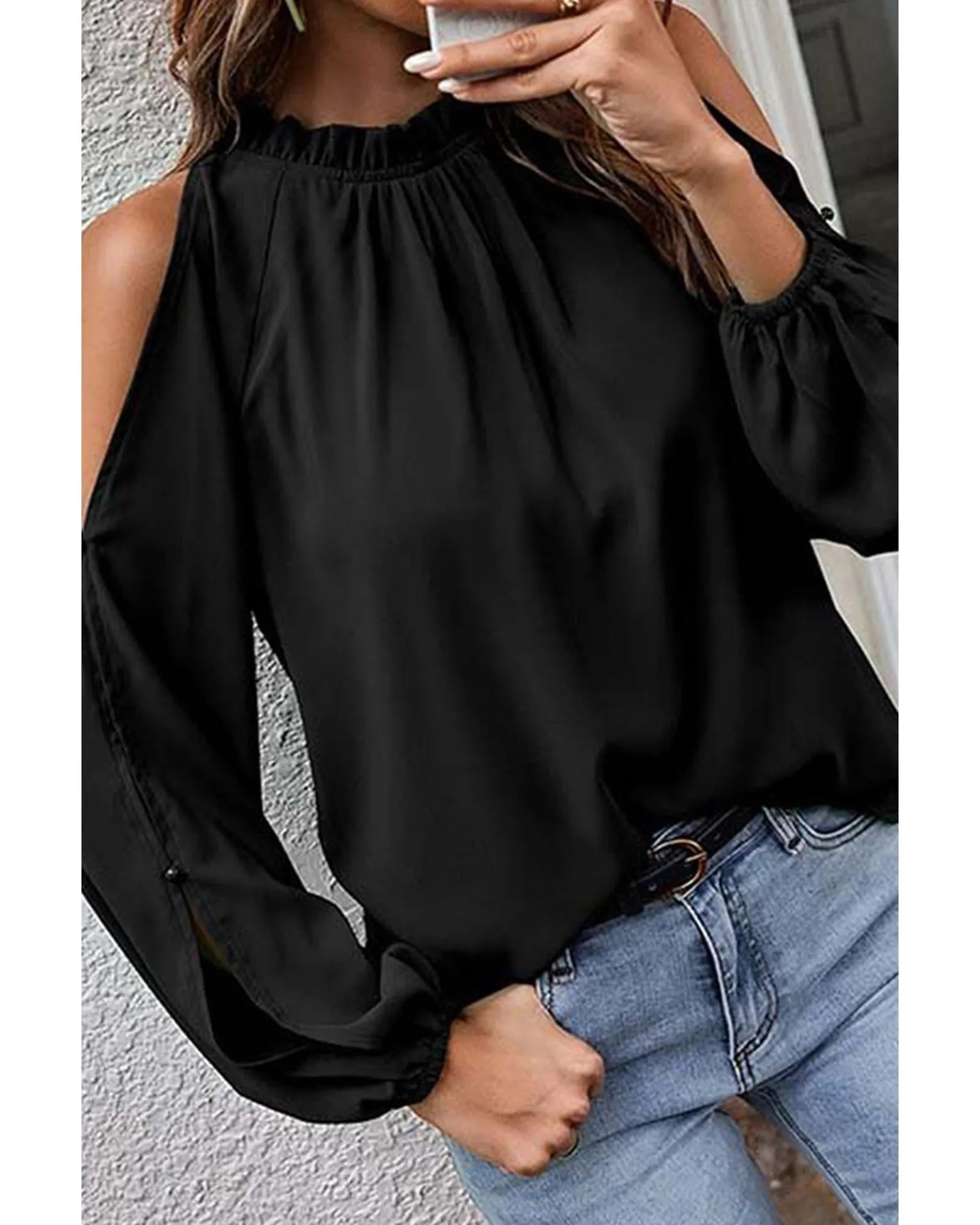 Azura Exchange Bishop Sleeve Blouse - S - Scarlett Rolling
