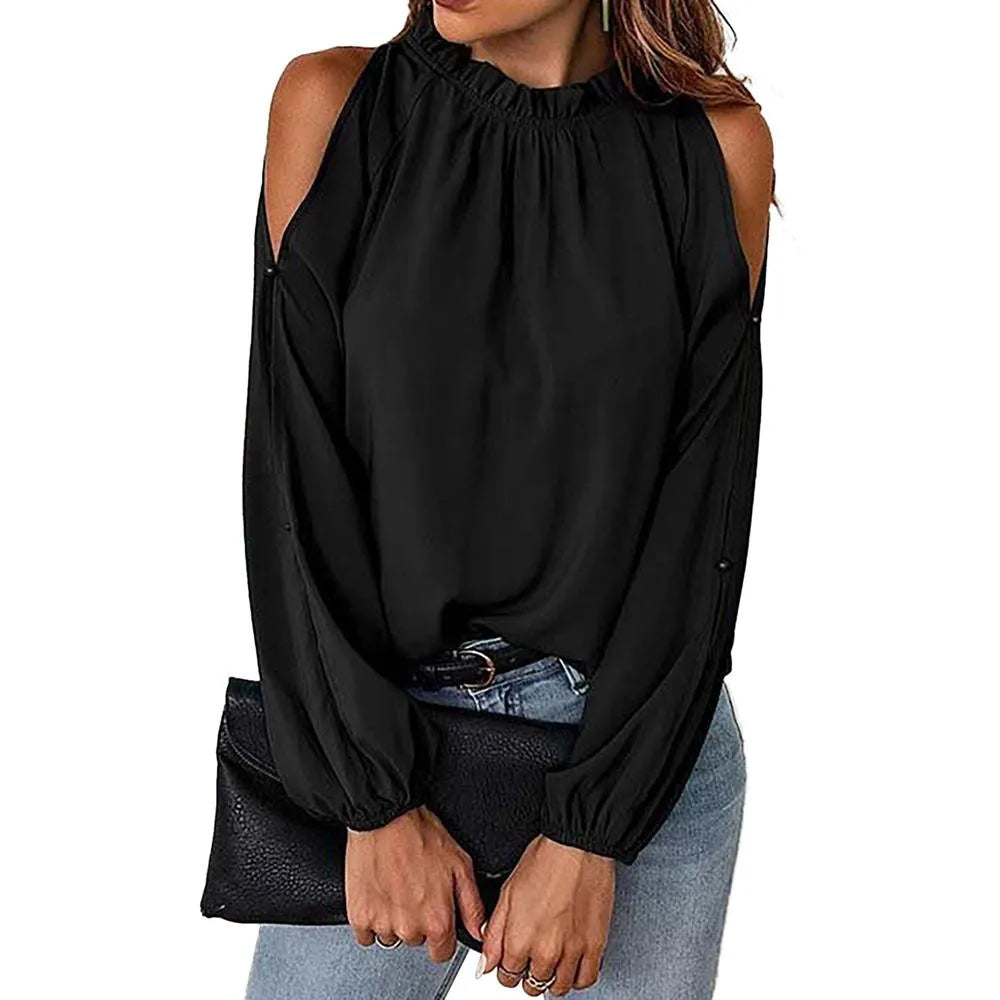 Azura Exchange Bishop Sleeve Blouse - S - Scarlett Rolling