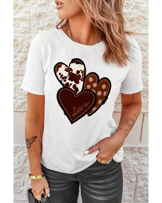 Azura Exchange Heart Print T-shirt - 2XL - Scarlett Rolling