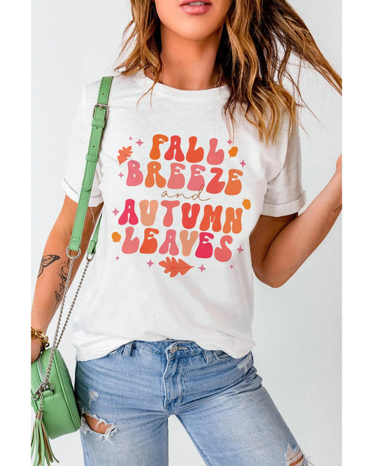 Azura Exchange Graphic Tee with Fall Breeze and Autumn Leaves Design - XL - Scarlett Rolling