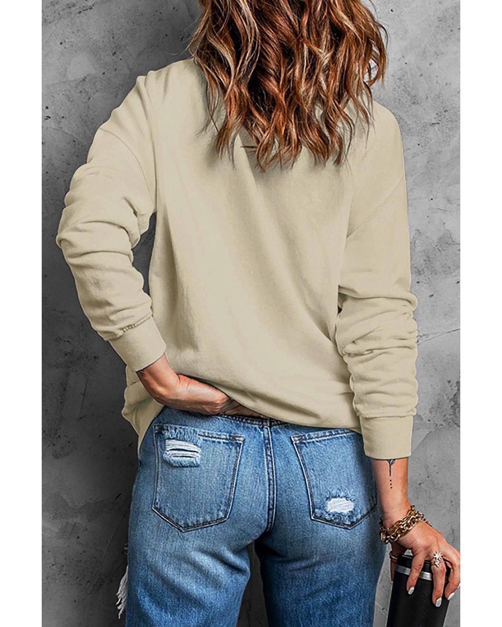 Azura Exchange Khaki Graphic Sweatshirt - S - Scarlett Rolling