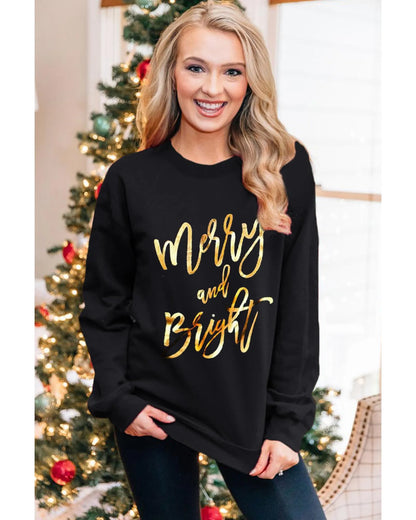 Azura Exchange Merry & Bright Print Sweatshirt - M - Scarlett Rolling