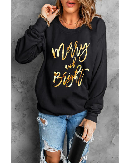 Azura Exchange Merry & Bright Print Sweatshirt - M - Scarlett Rolling