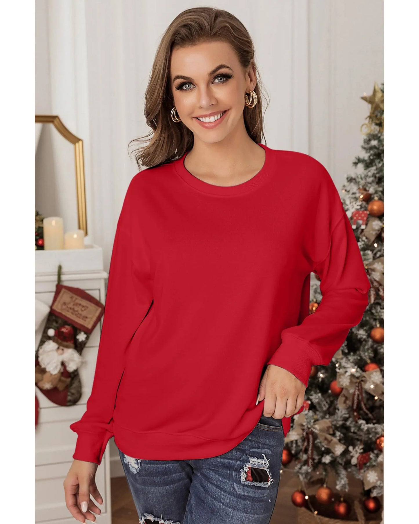 Azura Exchange Crew Neck Pullover Sweatshirt - S - Scarlett Rolling