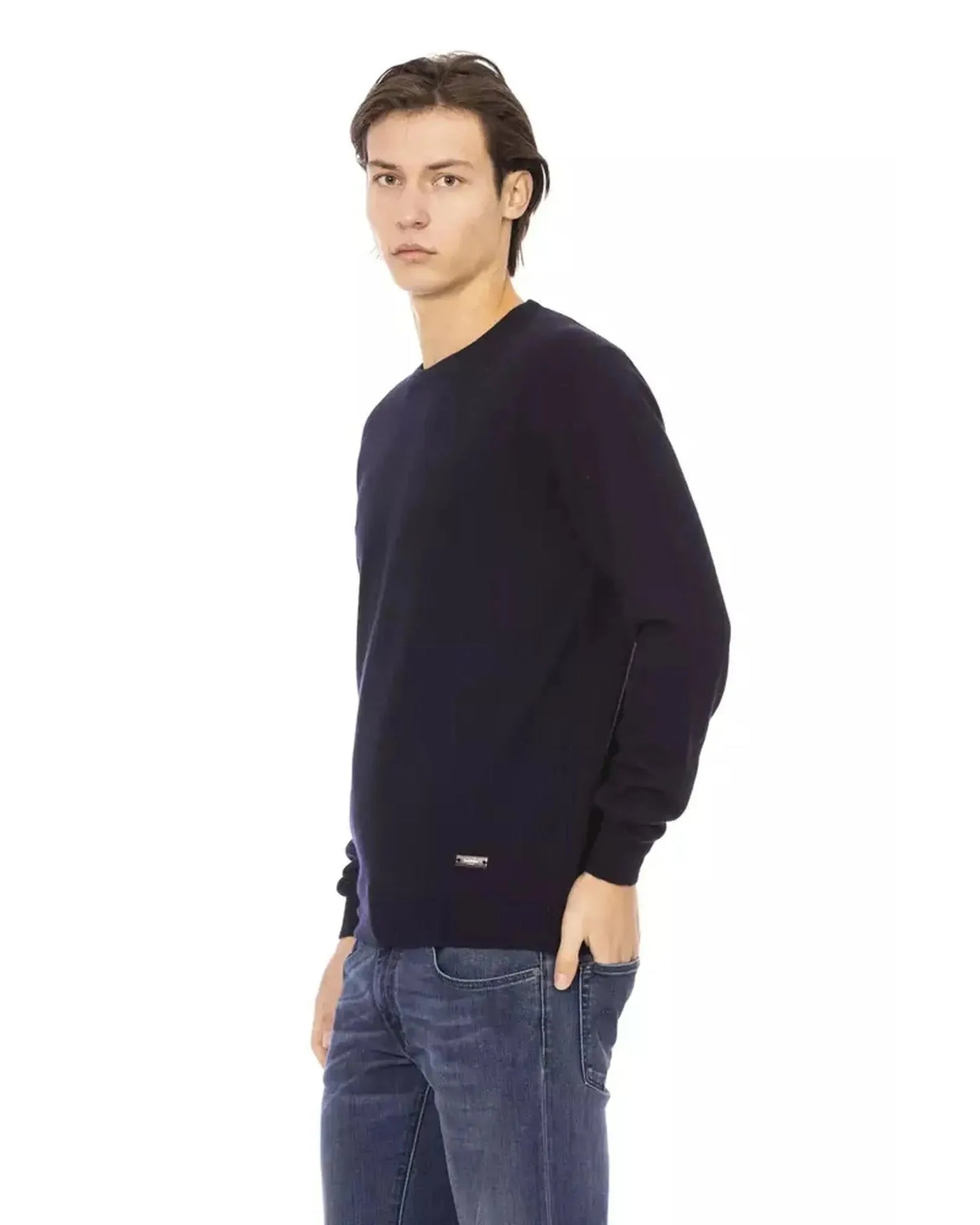 Baldinini Crewneck Sweater with Metal Monogram L Men - Scarlett Rolling