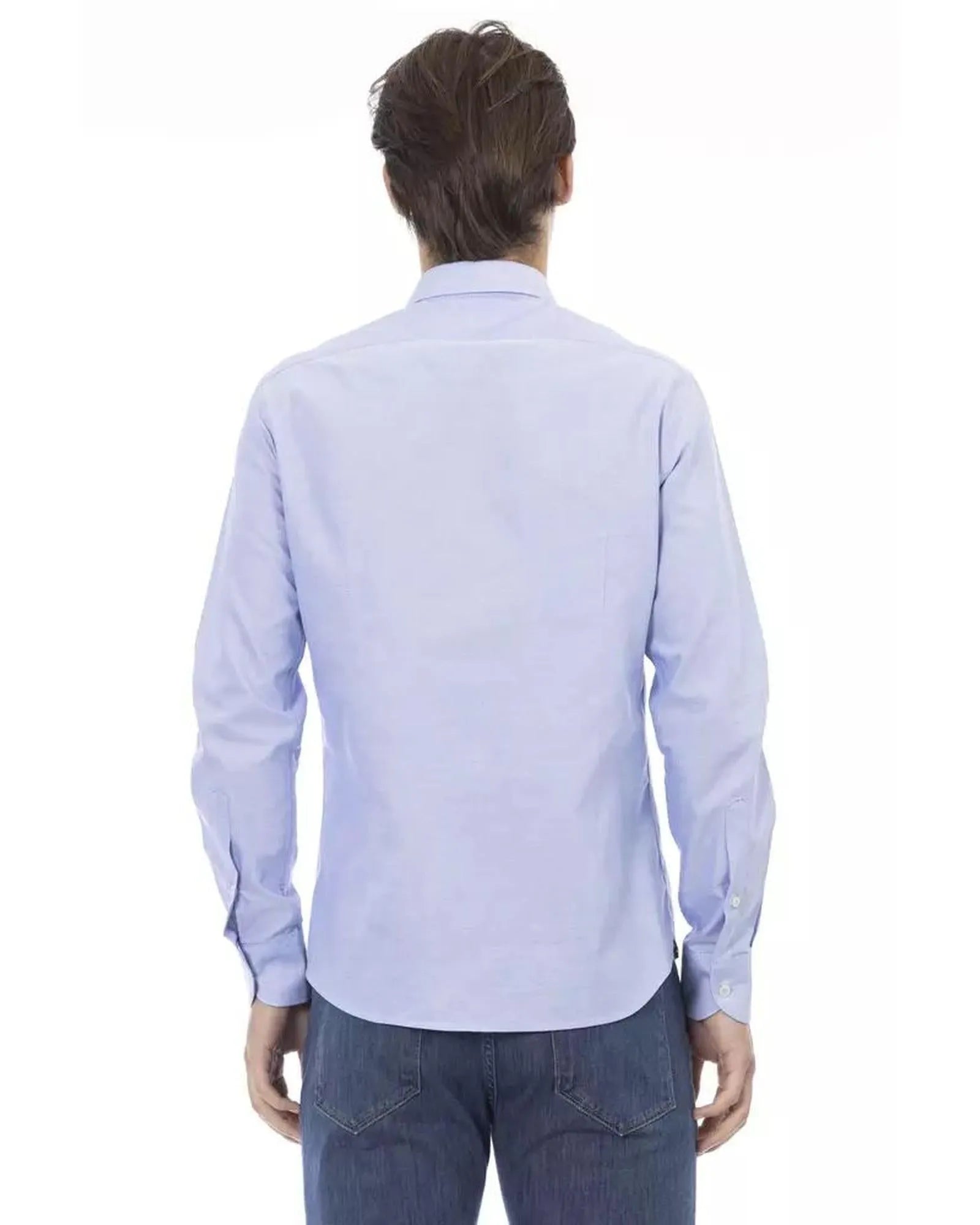 Baldinini Trend Men's Light Blue Cotton Shirt - L - Scarlett Rolling