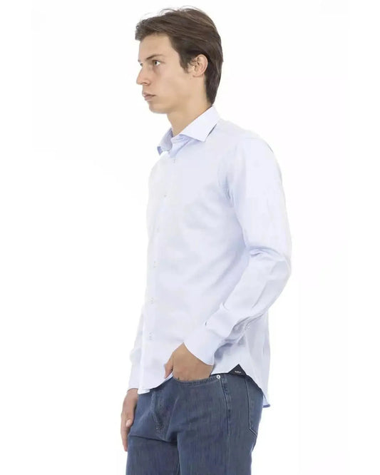 Baldinini Trend Men's Light Blue Cotton Shirt - XL - Scarlett Rolling